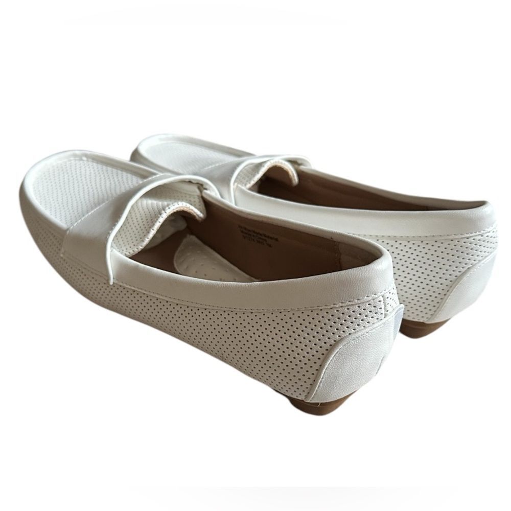 Boston Design Studio Sz 7M White Round Toe Driving Loafers Flats Women 91274 - Picture 4 of 10